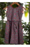 Contrast Color Piping Border Design Printed Cotton Kids Dress (KR1189) Contrast Color Piping Border Design Printed Cotton Kids Dress (KR1189)